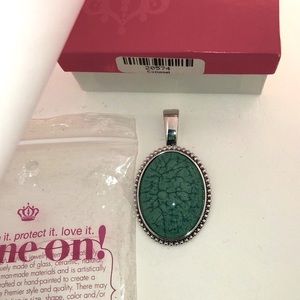New with Box Premier Designs COZUMEL Pendant Turquoise Silver Bold Enhancer